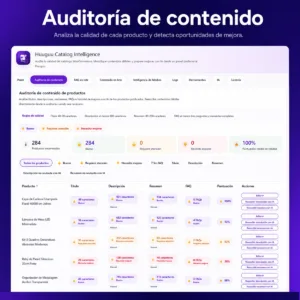 imagen huuguu catalog intelligence pantalla auditoria