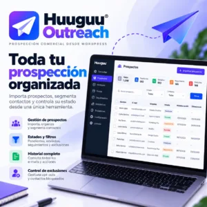 Gestión de prospectos, estados e historial con Huuguu Outreach para WordPress