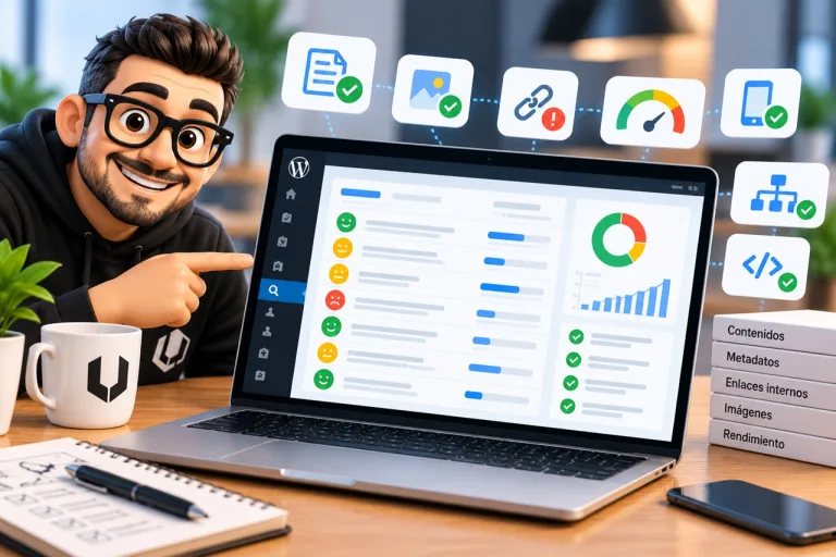 Editor de títulos SEO y metadescripciones en WordPress con vista previa de los resultados de búsqueda de Google.